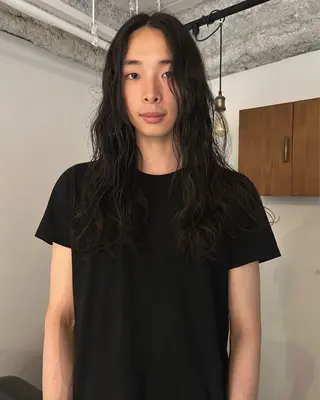 ロング パーマ メンズ 村上雅人 ナチュラルモードのヘアスタイル