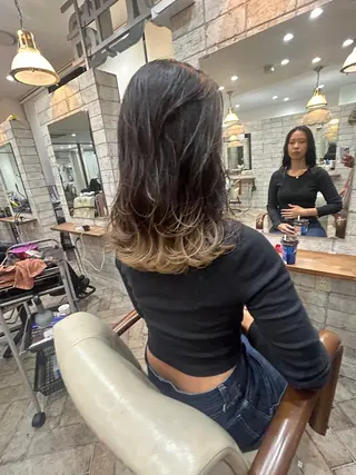 ミディアム カラー 女性指名人気no.1 尾崎のヘアスタイル