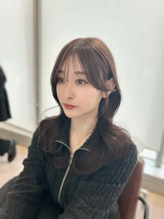 セミロング 🌼大竹美侑／顔まわ りカット／レイヤーのヘアスタイル