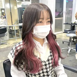 セミロング カラー 💗💗韓国レイヤー yu-ki💗💗のヘアスタイル