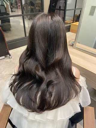 セミロング カラー ヘアアレンジ 地毛風縮毛矯正 /ニュアンス/はるたのヘアスタイル