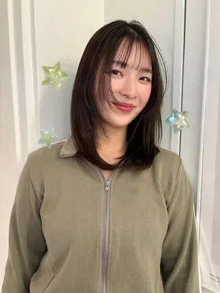 ミディアム rizu🤎/ ボブ /ブラウンカラーのヘアスタイル