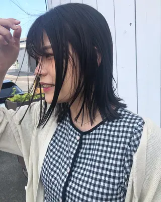 ミディアム カラー ヘアアレンジ デザインカット🎨 ボブ🫟おざきのヘアスタイル