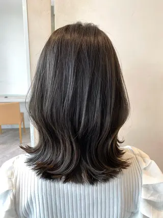 ミディアム カラー 顔まわりカット🌟 くびれヘア/寺門遥輝のヘアスタイル