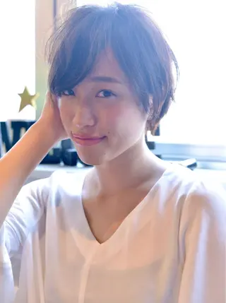 ショート カラー パーマ ヘアアレンジ 【白髪ぼかし 専門GBG】自由が丘のヘアスタイル