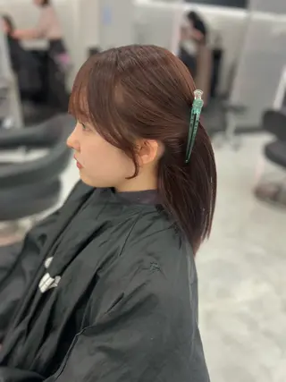 セミロング カラー 💖似合わせカラー レイヤー💖縮毛矯正のヘアスタイル