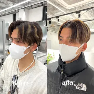 ショート カラー メンズ 関西センターパート メンズモデル募集のヘアスタイル