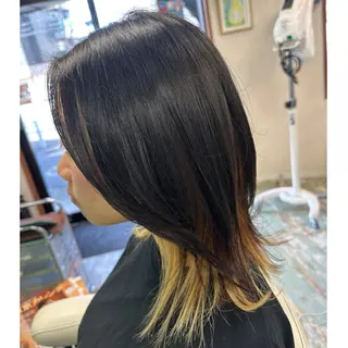 ミディアム カラー 三原 友美のヘアスタイル