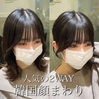 ミディアム カラー 木屋元一/透明感 /前髪/ショートボブのヘアスタイル