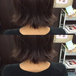 ミディアム カラー パーマ ハイトーン Arphyのヘアスタイル