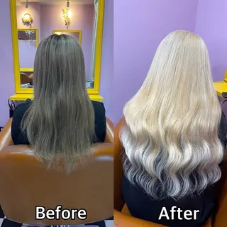 ロング シール＋ちび編み込み エクステ梅田🐨のヘアスタイル