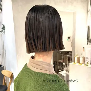 ショート カラー 切りっぱなしBOB 職人💜Anzuのヘアスタイル