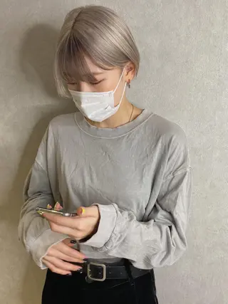 ショート カラー ヘアアレンジ 🧡梅田ハイトーン カラー🧡runaのヘアスタイル