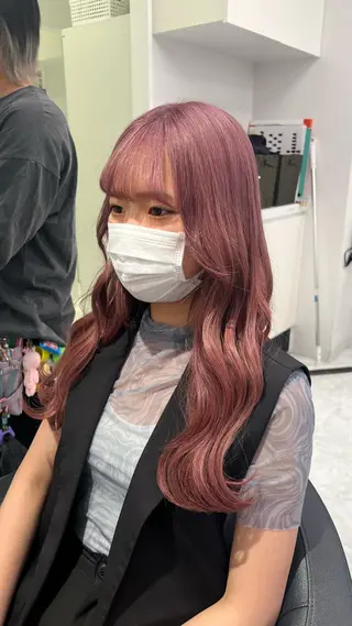 ロング カラー ウルフカットマスター みつきのヘアスタイル
