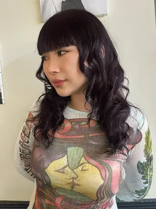 セミロング ✨艶々ケア カラー🎀ミカゼのヘアスタイル