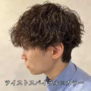 ショート カラー パーマ メンズ 💈メンズ特化 美容師サキ💈のヘアスタイル