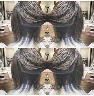 ミディアム カラー ヘアアレンジ 白髪ぼかしハイライト 茗荷谷駅徒歩2分のヘアスタイル