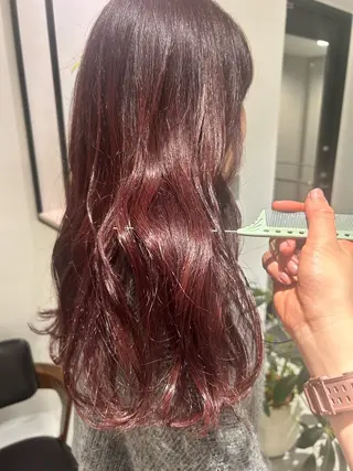 ロング カラー 暖色カラー 奥村陽花のヘアスタイル
