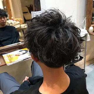 ショート カラー パーマ メンズ ニュアンスパーマ/ レイヤー/茶屋町のヘアスタイル