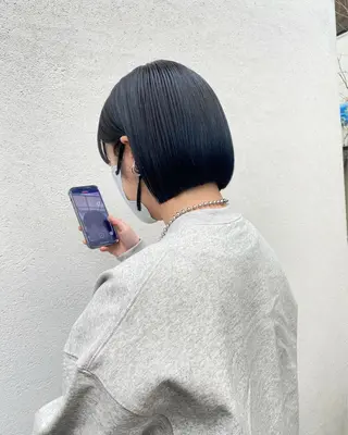 ショート カラー ボブ/ミニボブ 透明感カラーkadoのヘアスタイル