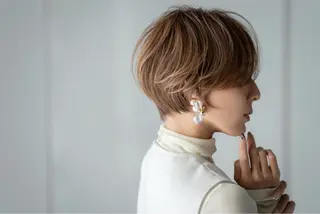 ショート カラー PEWL所属・クロスパーマ松永裕久 似合わせカットのヘアスタイル