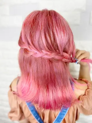 ミディアム カラー ヘアアレンジ 次世代シールエクステ 錦糸町 小泉 朋之のヘアスタイル