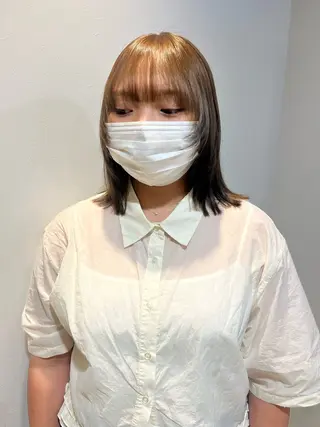 ショート カラー 地毛風ストレート ミニボブ🌷江梨🍎のヘアスタイル