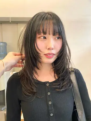 ミディアム ヒカル/ミディアム パーマ/ロングパーマのヘアスタイル