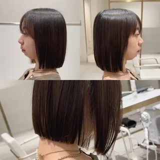 ミディアム レイヤーカット/透明 感カラー🐬永井瑠栞のヘアスタイル