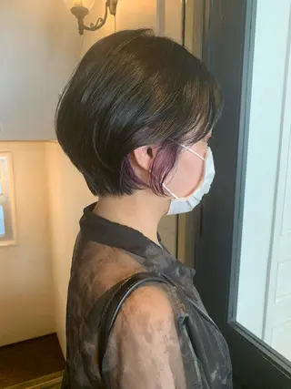 ショート カラー パーマ ヘアアレンジ メンズ キッズ ネイル マツエク・マツパ ウルフレイヤーカット /チヒロのヘアスタイル