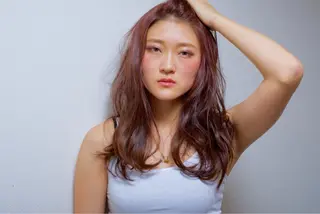 ロング カラー パーマ 【白髪ぼかし 専門GBG】自由が丘のヘアスタイル