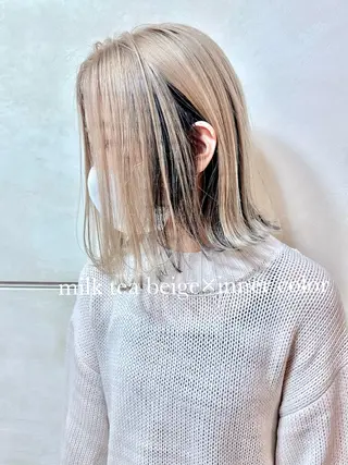 ミディアム カラー ケアブリーチ 髪質改善/池袋のヘアスタイル