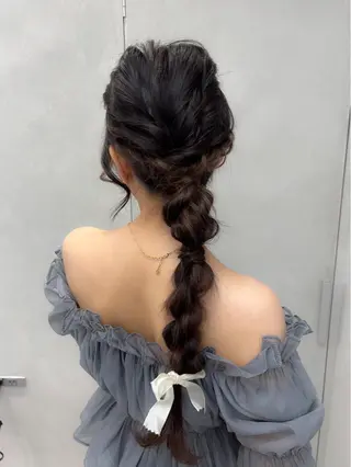 ロング カラー ヘアアレンジ 卒業式ヘアセット🎀 ヘアアレンジのヘアスタイル