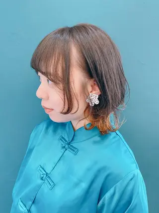 ショート カラー ストレート🌹カラー お任せを🌈bucoのヘアスタイル