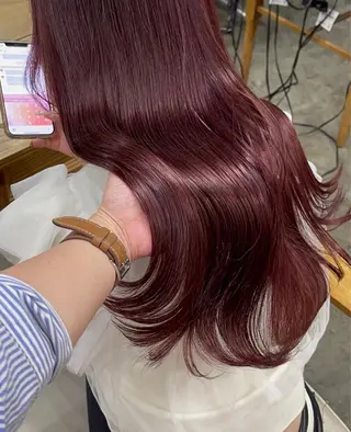ロング タマシロカリン 艶カラー/レイヤーのヘアスタイル