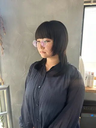セミロング ウルフ レイヤー パーマ🪐MANAのヘアスタイル