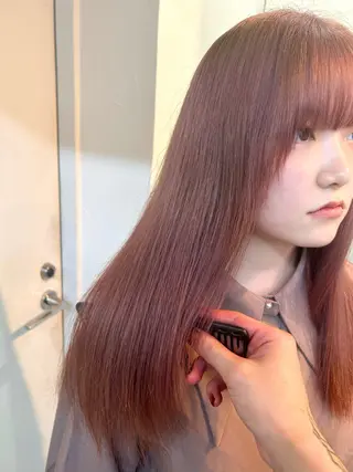 ロング カラー 心斎橋l大人韓国ヘア レイヤー×艶カラーのヘアスタイル