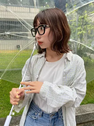 ミディアム カラー Pia ツボイ ケイタのヘアスタイル