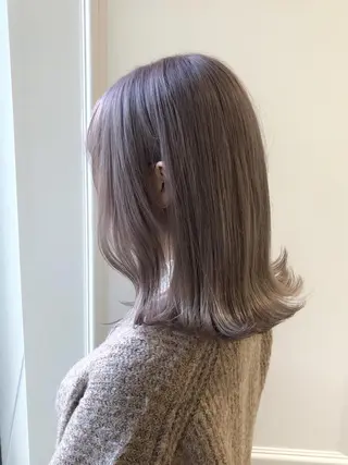 ミディアム 小顔レイヤー/ ベージュ🤍Rieのヘアスタイル