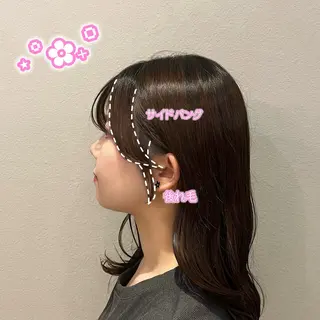ロング 顔周り/ガーリー /ヘアメ/あつはのヘアスタイル