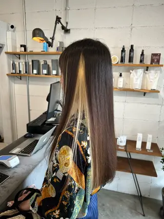 ロング カラー 1回で綺麗になる 髪質改善 小山光のヘアスタイル