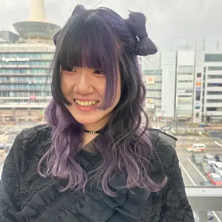 セミロング ヘアアレンジ レイヤー/ウルフ/ ハイトーンchimiのヘアスタイル