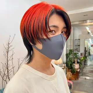 ミディアム カラー メンズ 【池袋/スパイキー ショート】ⓝⓘⓜⓤのヘアスタイル
