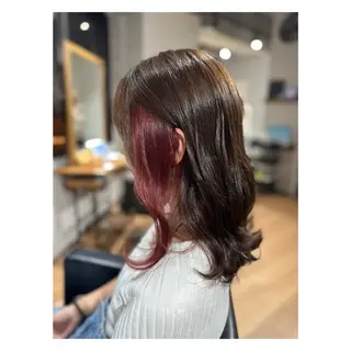 ミディアム カラー 石橋 咲のヘアスタイル