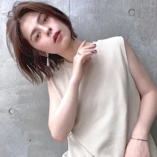 ショート カラー パーマ ヘアアレンジ 【ダメージレス施術】 【透明感】北村 拓也のヘアスタイル