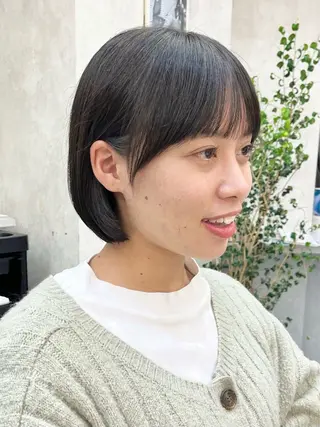 ミディアム カラー パーマ ヘアアレンジ ボブ｜韓国｜美髪矯正 ｜amika🌙のヘアスタイル