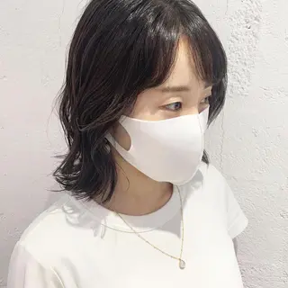 ミディアム カラー ヘアアレンジ 🫧透明感カラー/ ボブ/小笠原汐海🪽のヘアスタイル