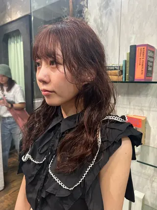 セミロング パーマ 松井美樹/似合わせ ガーリー・韓国のヘアスタイル