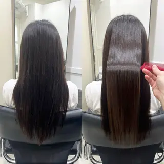 ロング レイヤーと縮毛矯正で 飯食ってる人のヘアスタイル