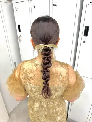 ロング ヘアアレンジ エクステ🫧アレンジ ￤横浜  ももはのヘアスタイル